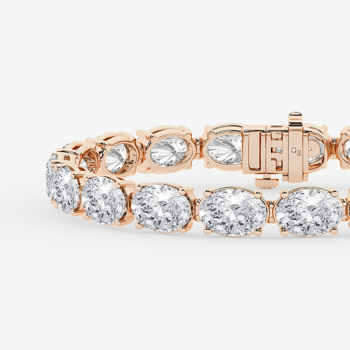 Additional Image 1 for  25 ctw Oval Lab Grown Diamond East-West Tennis Bracelet - 6.5 Inches